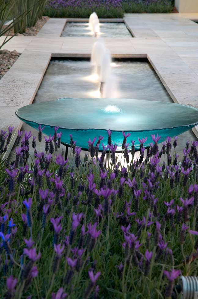 Lavender Flower with Water Feature
